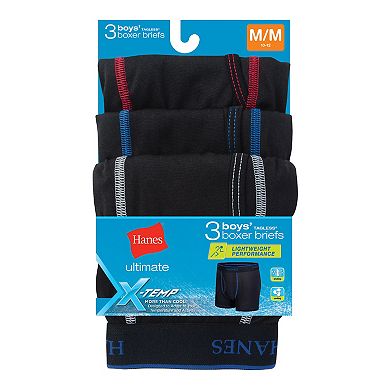 Boys Hanes 3-Pack X-Temp Performance Boxer Briefs