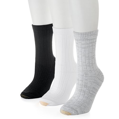 Women's GOLDTOE 3pk. Ultra Soft & Cozy Ribbed Crew Socks