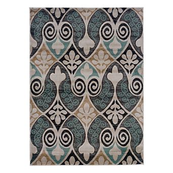 Linon Milan Floral Scroll Rug