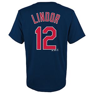 Boys 8-20 Majestic Cleveland Indians  Francisco Lindor Name & Number Tee