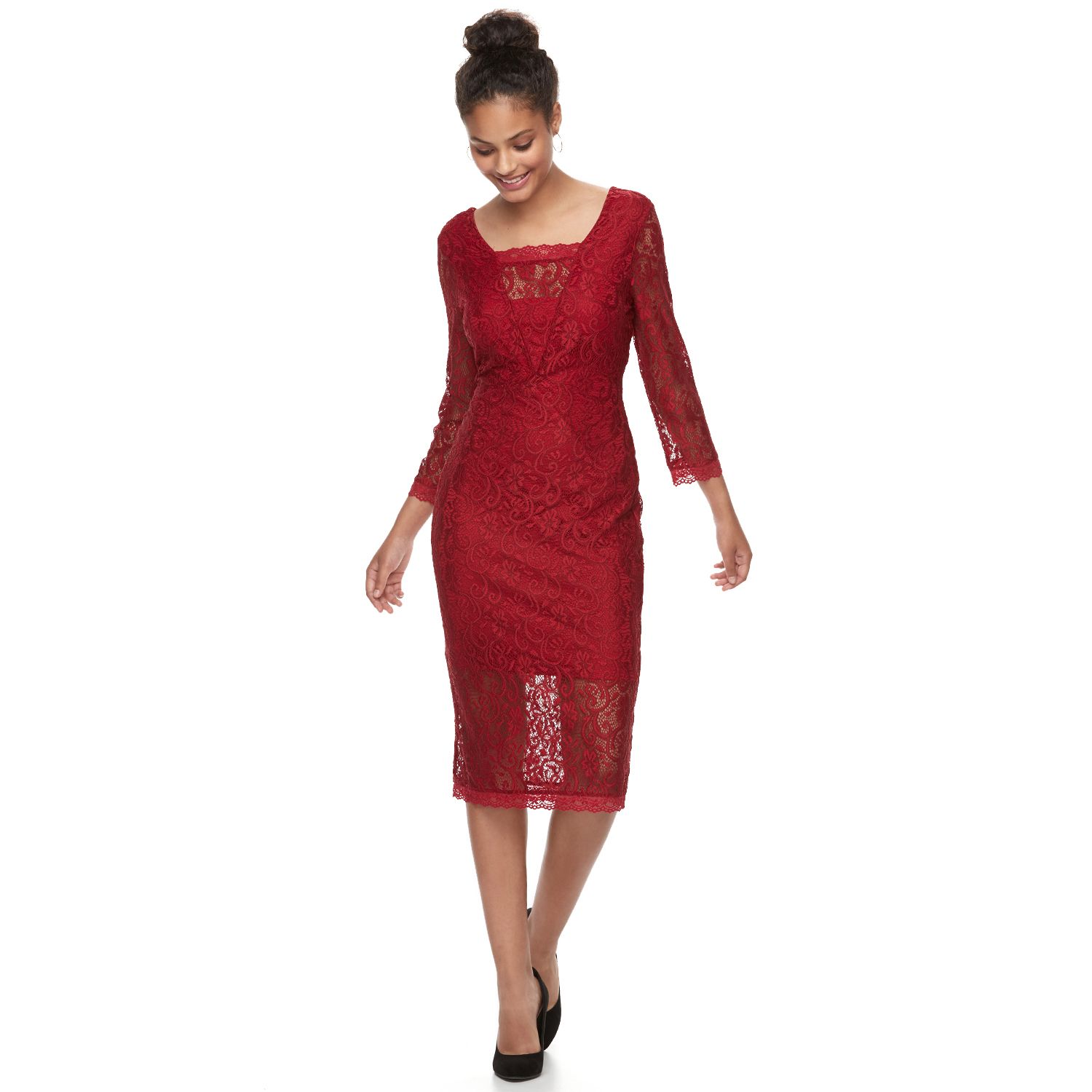 kohls red lace dress