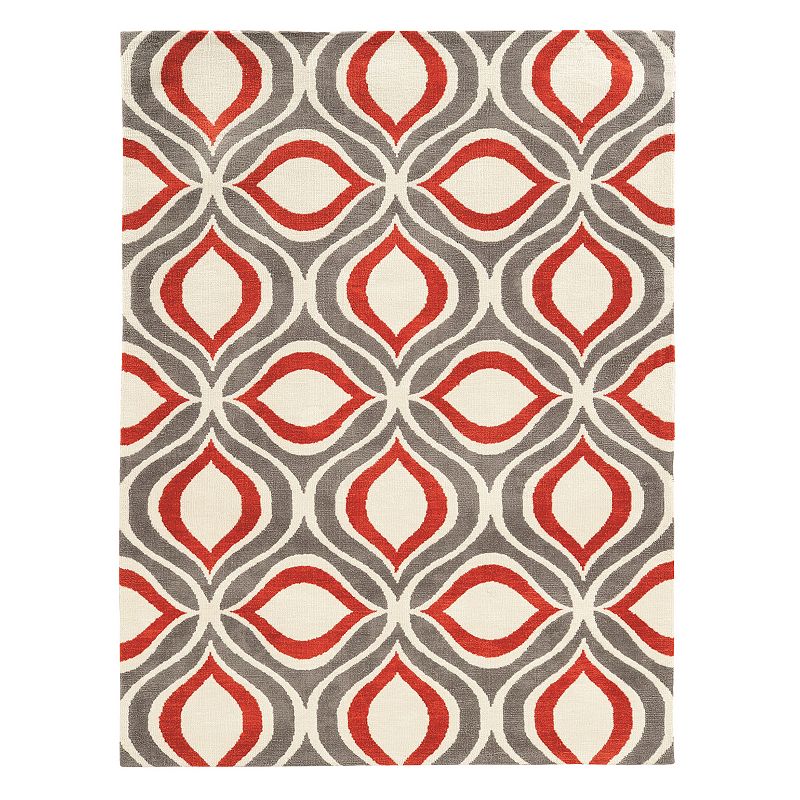 Linon Geo 06 Rug, Grey, 5X7 Ft