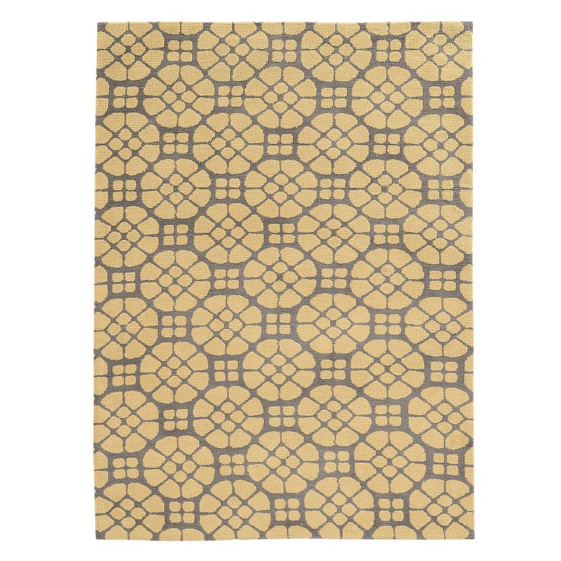 Linon Geo 09 Rug, Grey, 5X7 Ft