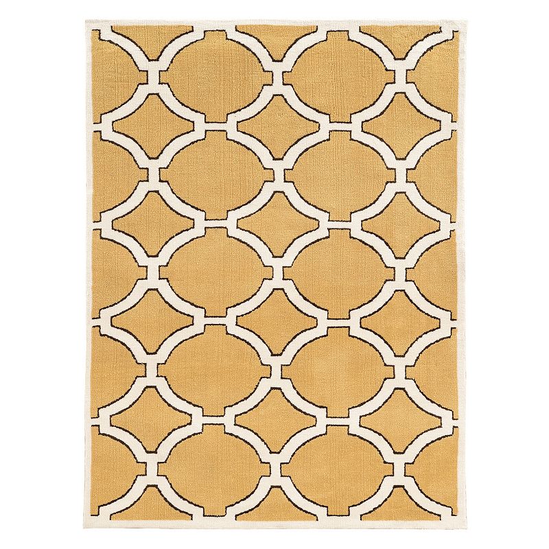Linon Geo 13 Rug, Beig/Green, 5X7 Ft