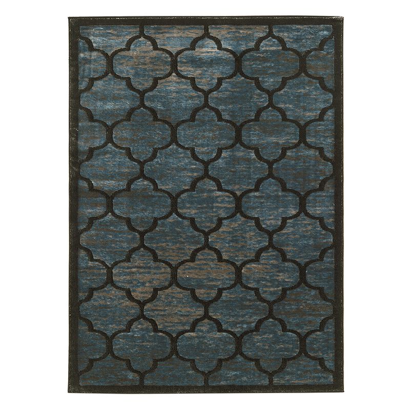 Linon Platinum Trellis I Rug, Blue, 5X7 Ft