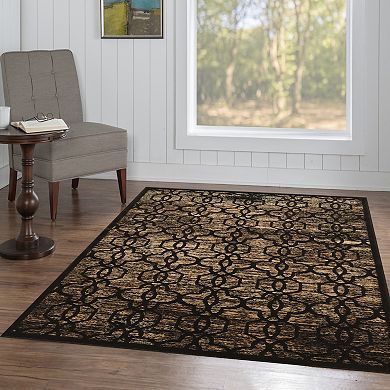 Linon Platinum Iron Gate Trellis Rug