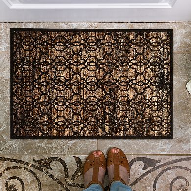 Linon Platinum Iron Gate Trellis Rug