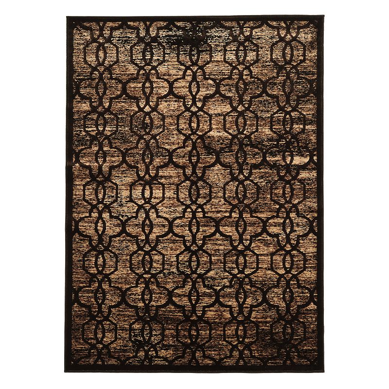 Linon Platinum Iron Gate Trellis Rug, Brown, 8X11 Ft