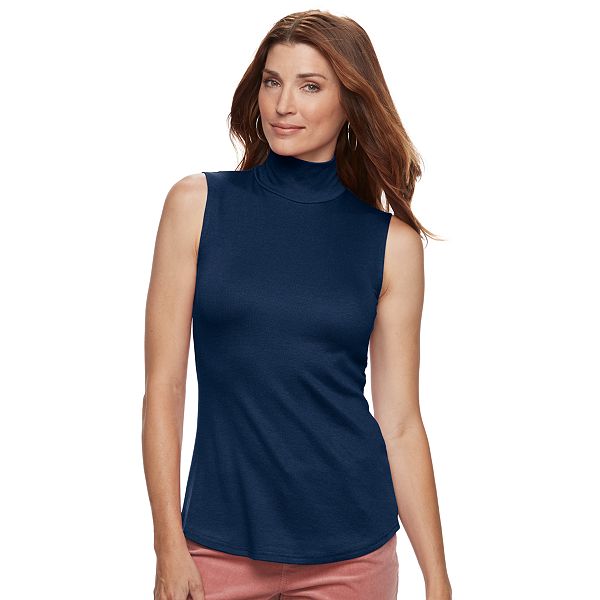 Women's Croft & Barrow® Sleeveless Mockneck Top