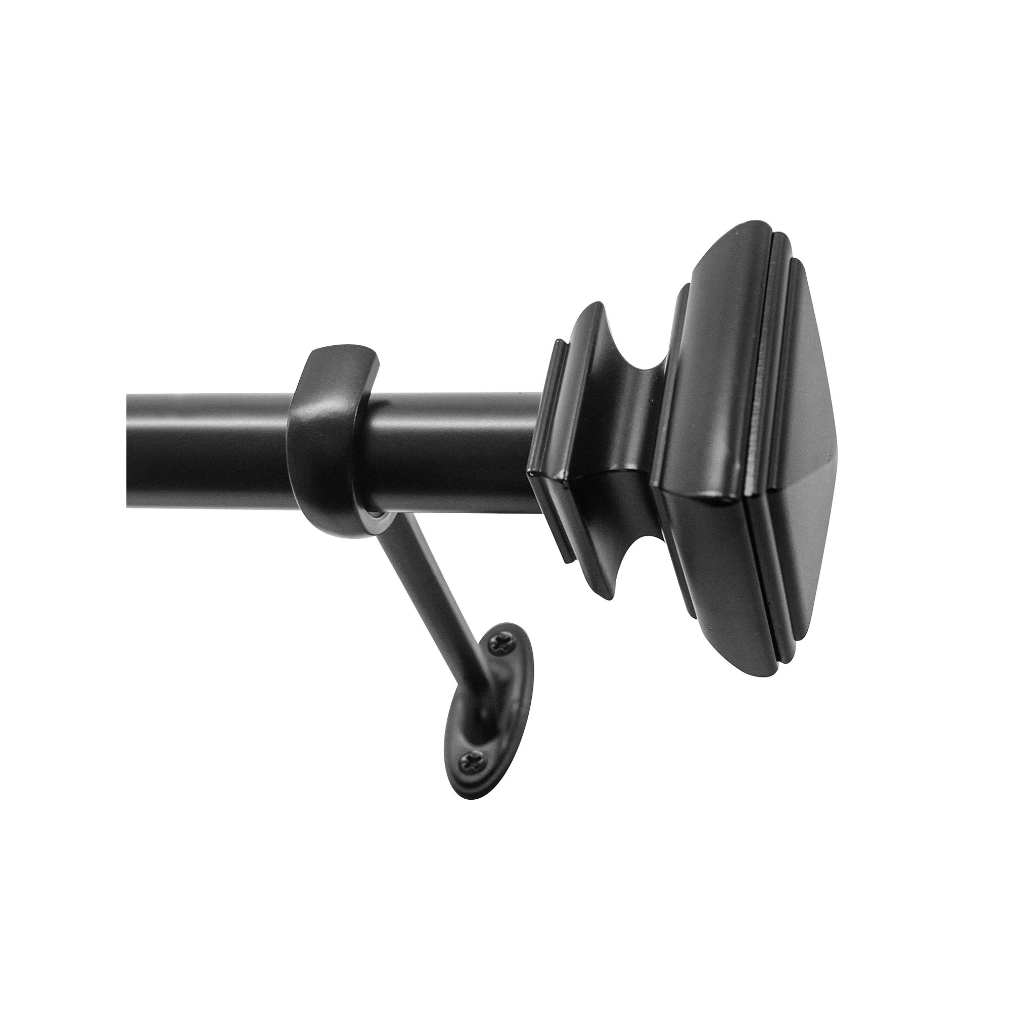 Decopolitan Square Adjustable Curtain Rod, Brown