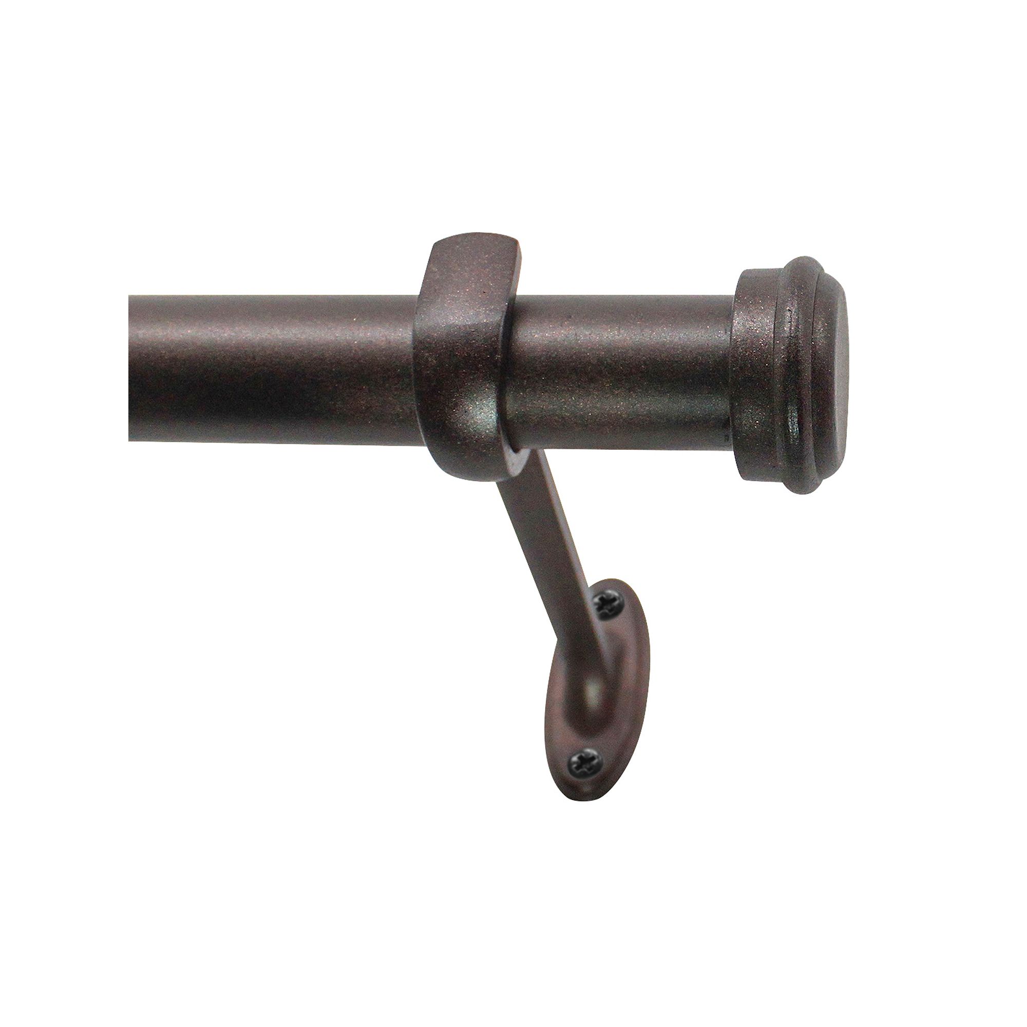 Decopolitan End Cap Adjustable Curtain Rod, Brown