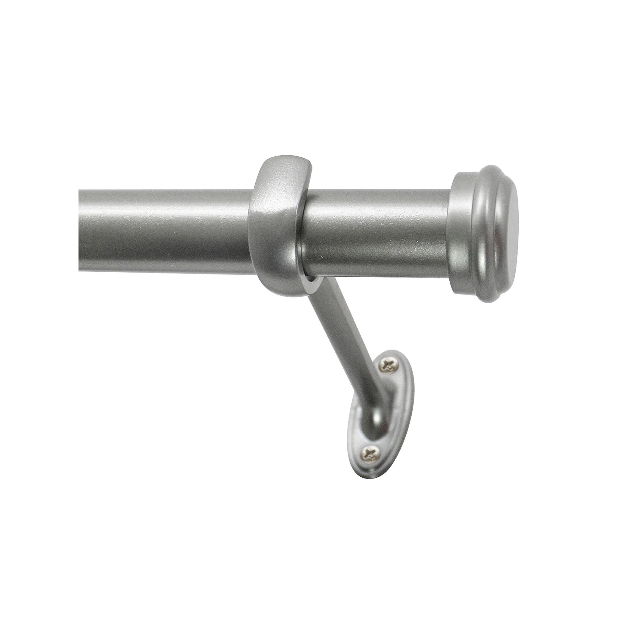 Decopolitan End Cap Adjustable Curtain Rod, Nickel