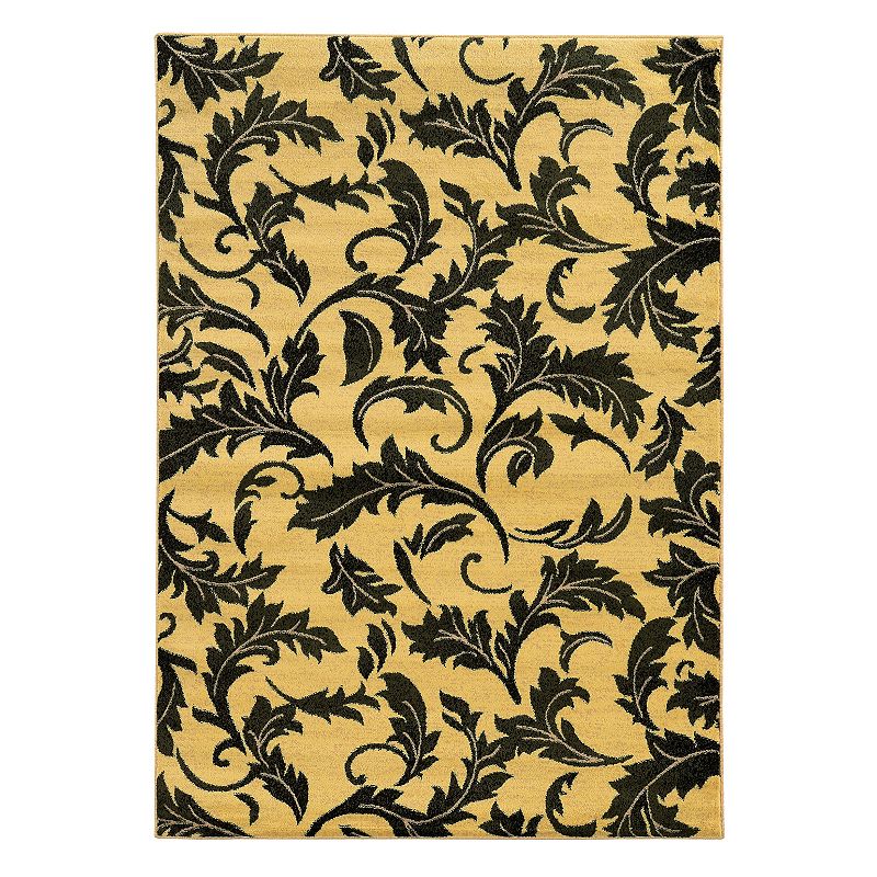 Linon Elegance Forest Leaf Rug, Green, 8X10 Ft