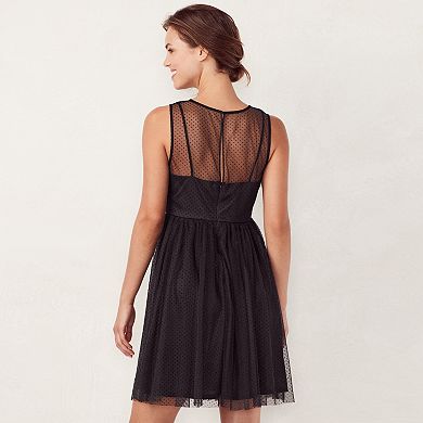 Women's LC Lauren Conrad Flocked Tulle Fit & Flare Dress