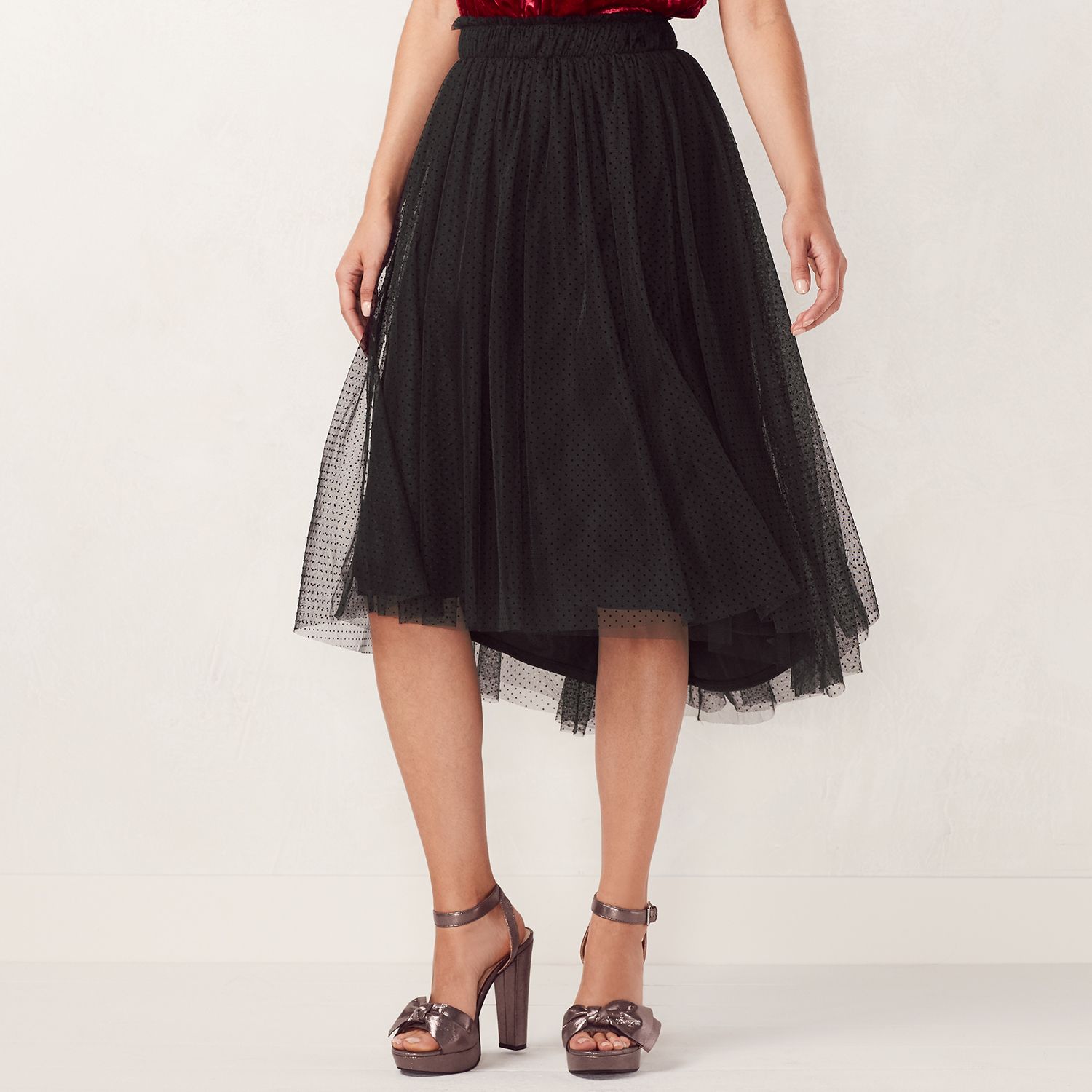 womens tulle midi skirt