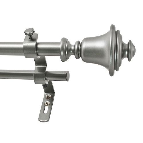 Decopolitan Bell Adjustable Vintage Bronze Tone Double Curtain Rod