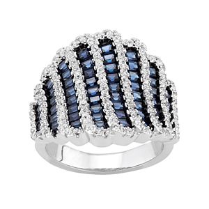 Sterling Silver Lab-Created Blue Spinel & Lab-Created White Sapphire Ring