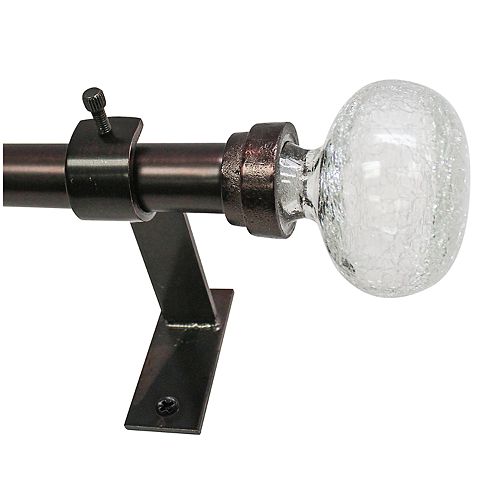 North Branch Crackle Glass Knob Adjustable Curtain Rod
