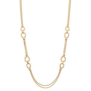 Dana Buchman Long Teardrop Link Double Strand Necklace