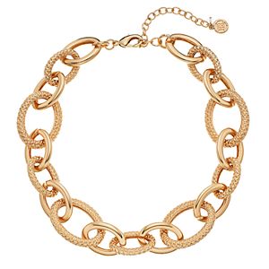 Dana Buchman Textured & Polished Oval Link Chunky Necklace