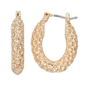 Dana Buchman Textured Nickel Free U Hoop Earrings