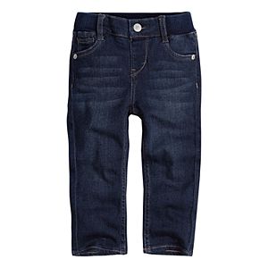 Baby Girl Levi's Ribbed Waistband Dark Wash Skinny Jeans