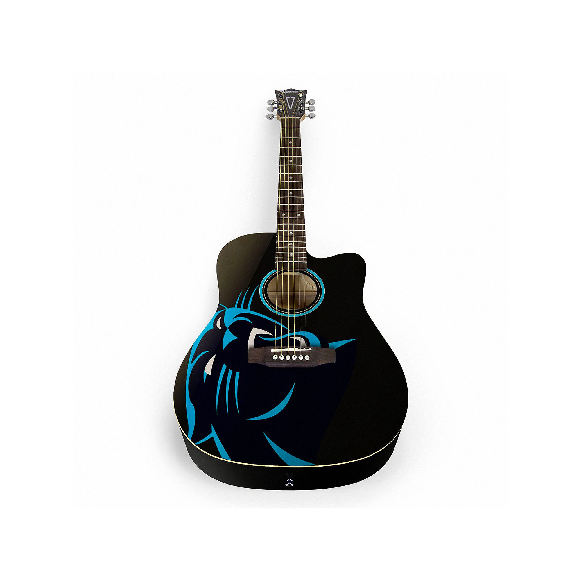 Woodrow Carolina Panthers Acoustic Guitar, Team