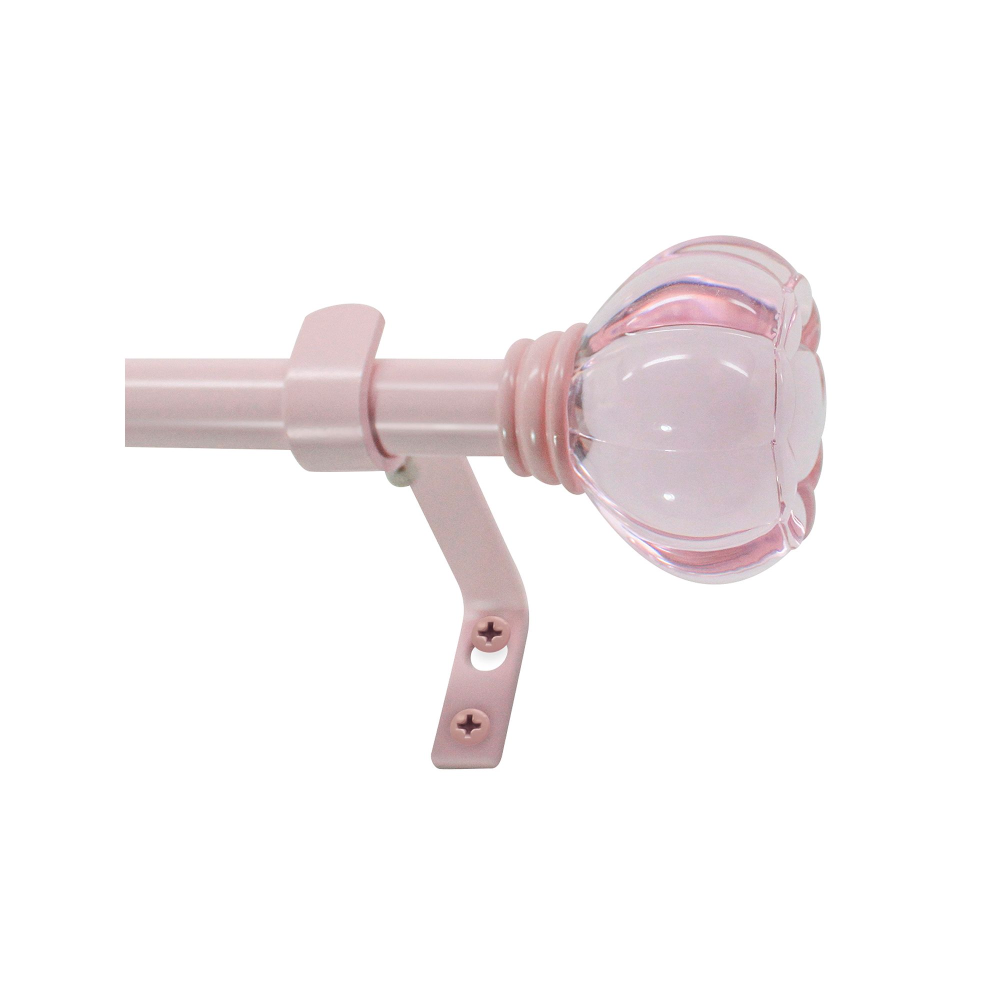 Decopolitan Crown Adjustable Curtain Rod, Pink