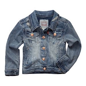 Toddler Girls Levi's Distressed Denim Trucker Jacket