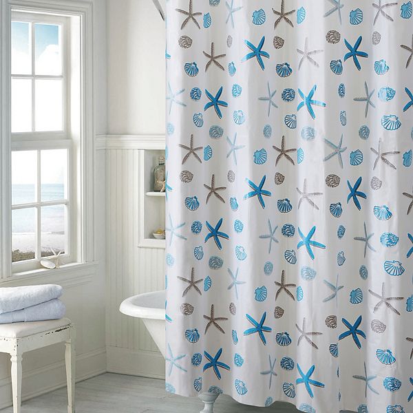 Hookless Seas Peva Shower Curtain, Ez On Shower Curtain