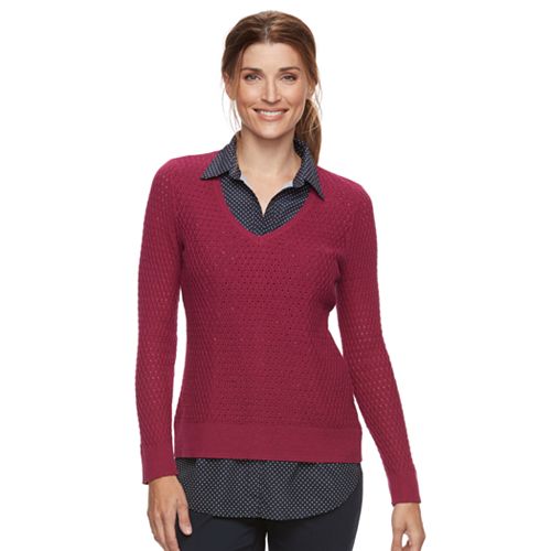 Women's Croft & Barrow® 2-Fer Sweater