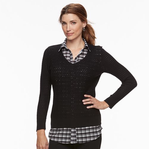 Women's Croft & Barrow® 2-Fer Sweater