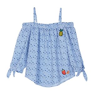 Girls 7-16 IZ Amy Byer Mini Star Print Woven Off Shoulder Top