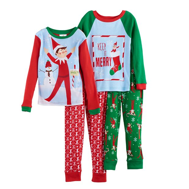 Boys 4 10 The Elf on the Shelf 4 Piece Pajama Set