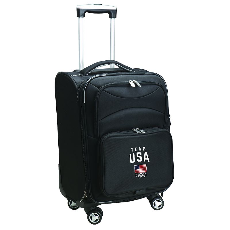 Denco USA Olympics Team 22-Inch Expandable Spinner Carry-On, Black