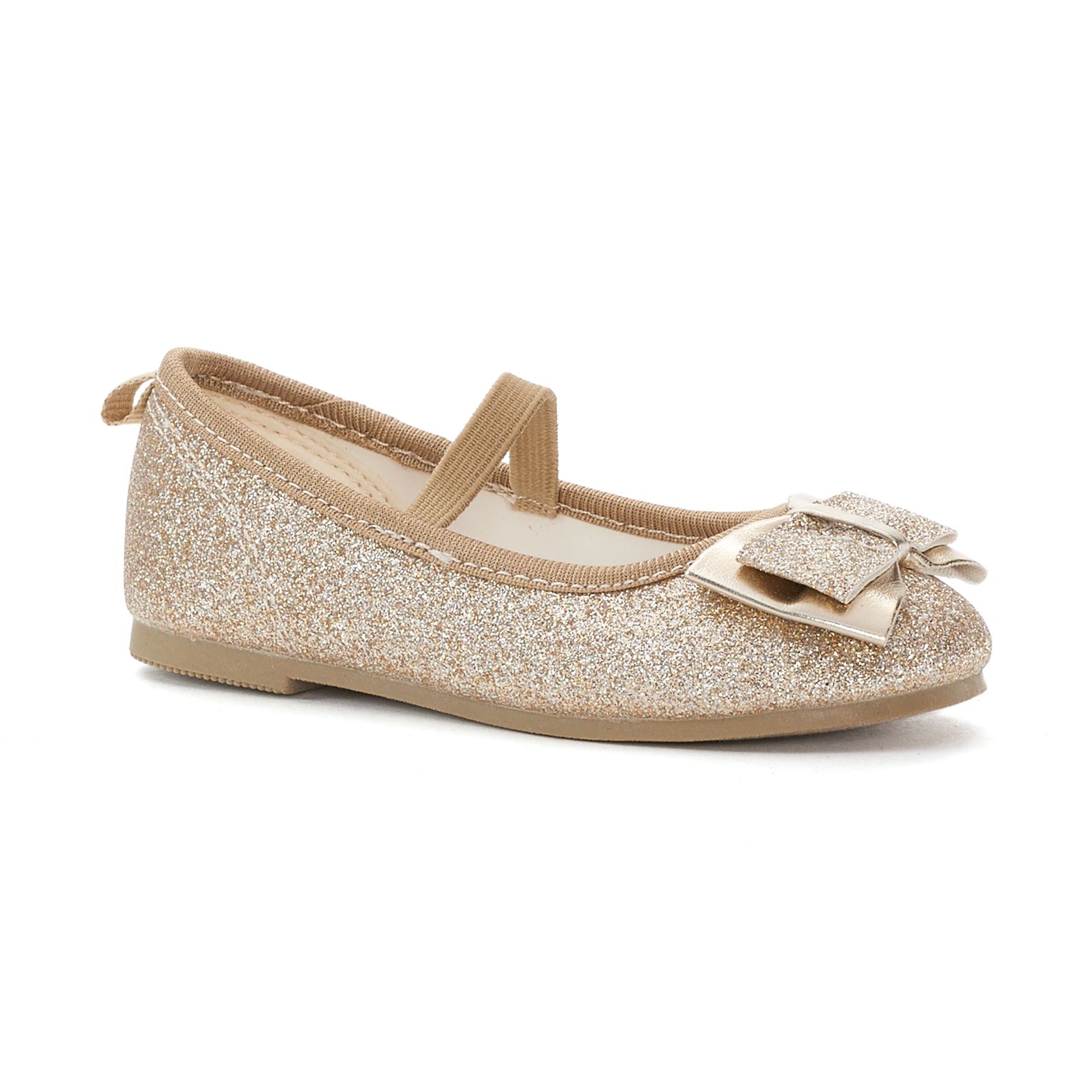 childrens gold ballet pumps