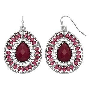Red Beaded Teardrop Earrings