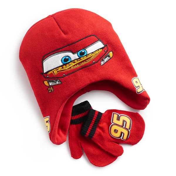 Disney Cars Childrens Boys Top Speed Winter Hat And Gloves Set GL629 