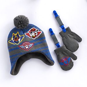 Paw Patrol Chase & Marshall Toddler Boy Hat & Mittens Set