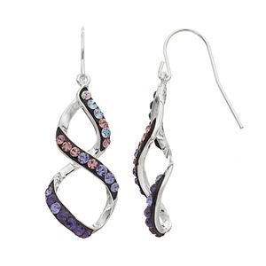 Confetti Crystal Twist Drop Earrings