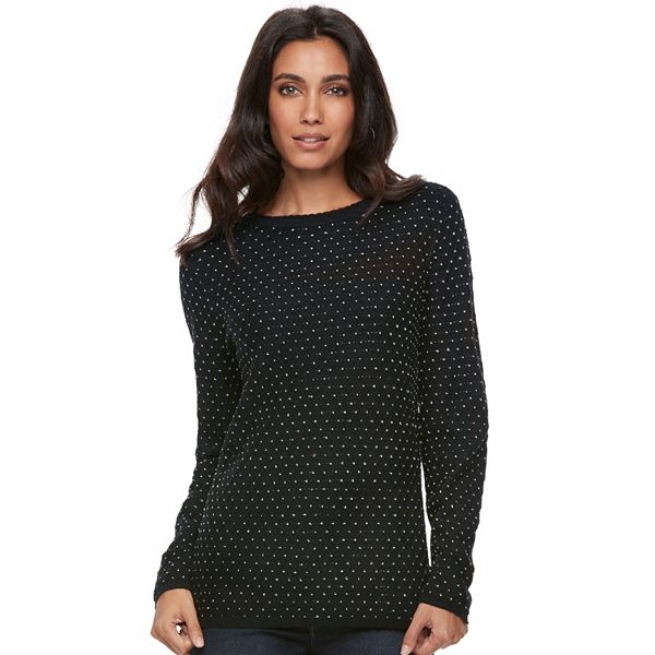 Women's ELLE™ Textured Embellished Sweater