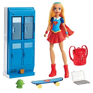 DC Comics Super Hero Girls Supergirl X-Ray Vision Action Doll & School Lockers Set
