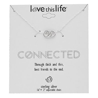 love this life Sterling Silver Triple Ring Necklace
