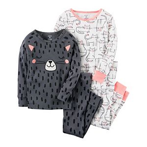Girls 4-14 Carter's 4-pc. Cat Tops & Bottoms Pajama Set