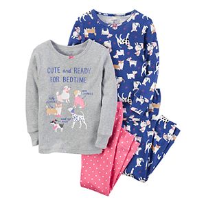 Girls 4-14 Carter's 4-pc. Dog Tops & Bottoms Pajama Set