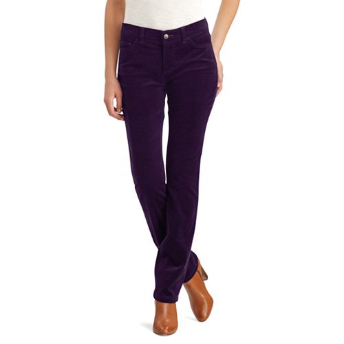 Petite Chaps 4-Way Stretch Straight-Leg Corduroy Pants