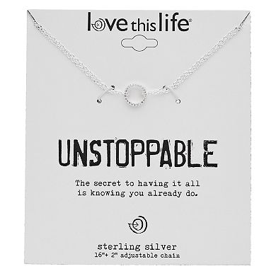 love this life Sterling Silver Cubic Zirconia Circle Necklace