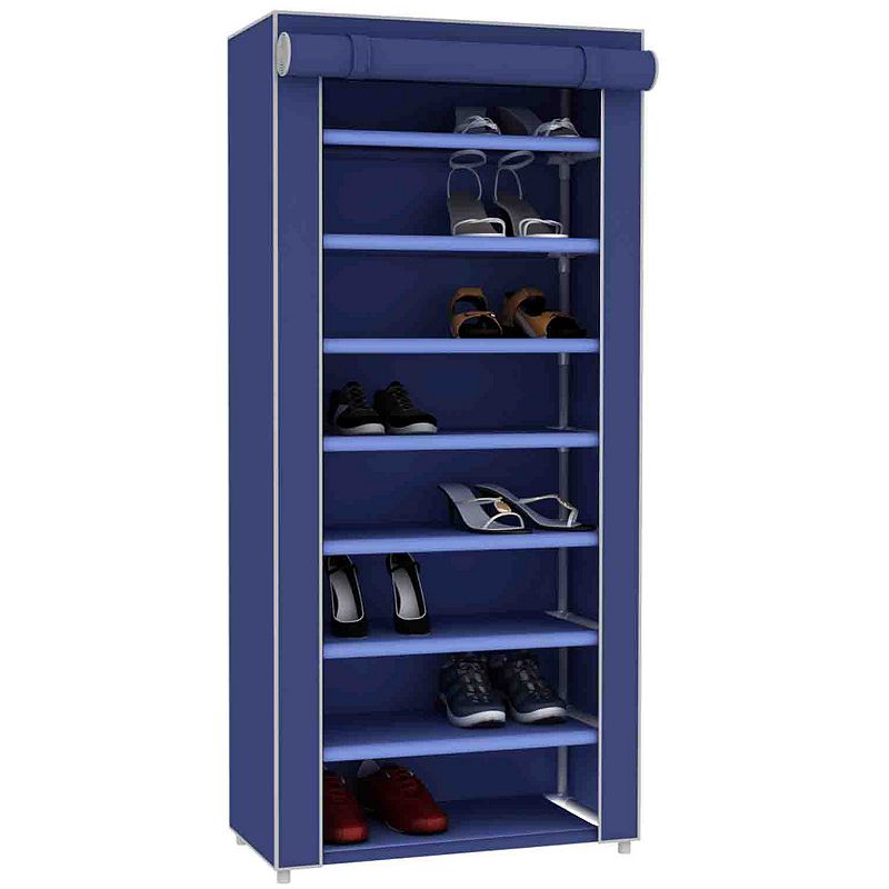 Sunbeam 8 Tier Portable Polyester Shoe Closet  Navy