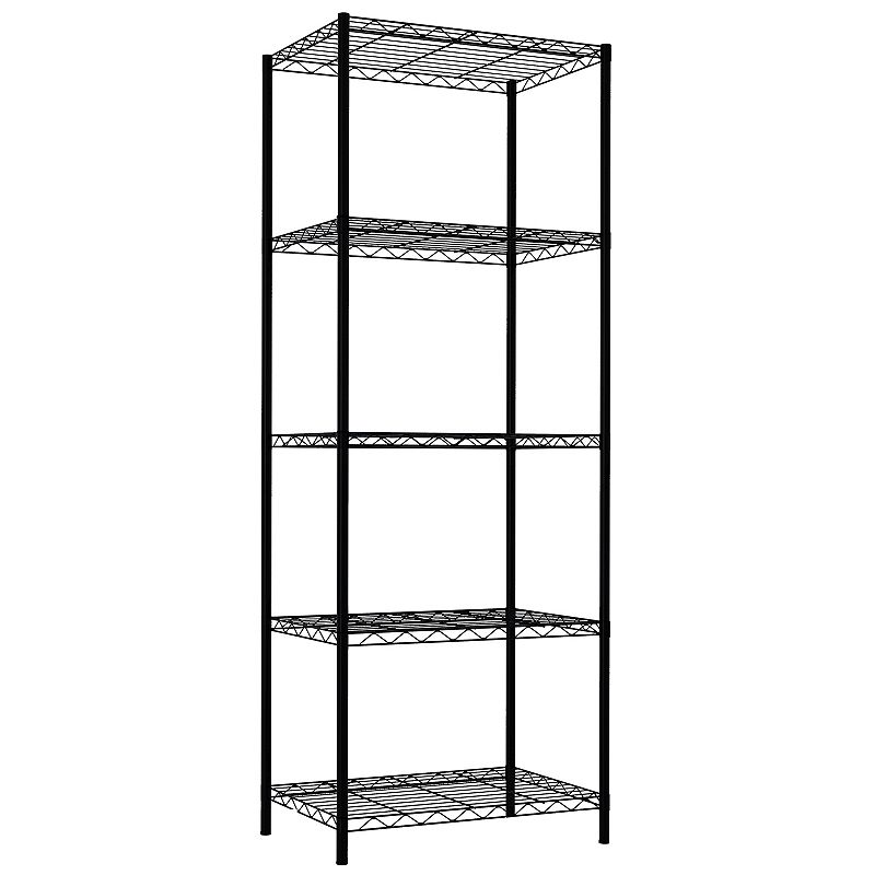 61 in. Home Basics 5 Tier Steel Wire Shelf