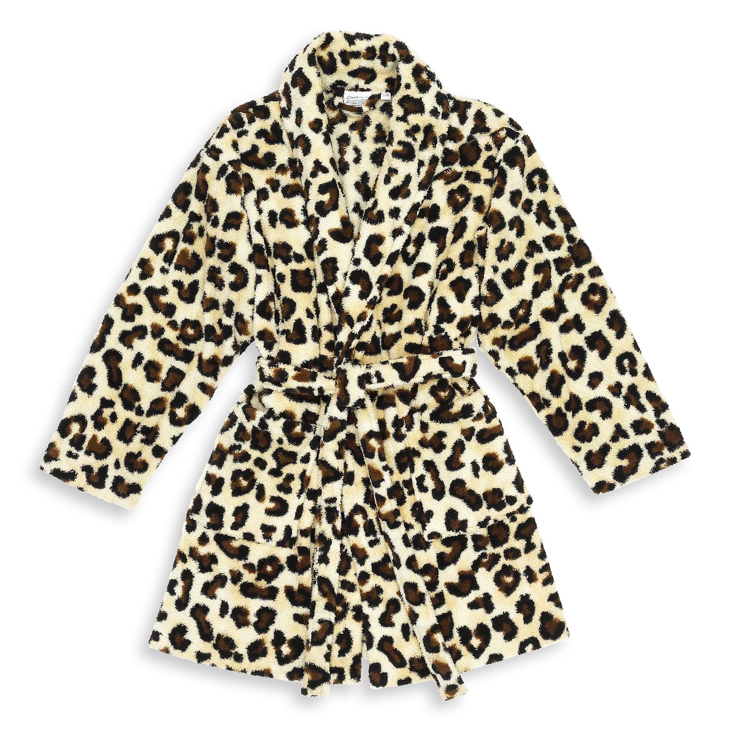 fluffy leopard print dressing gown